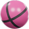 A pink rubber ball