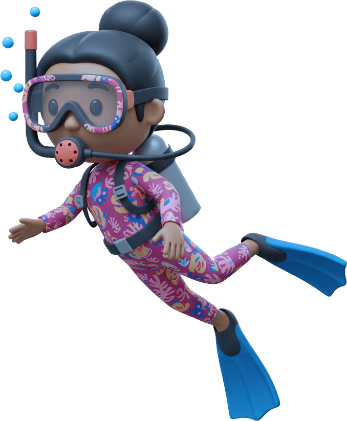 A little scuba diver called Jec.