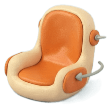 Ergonomic-looking clay chair