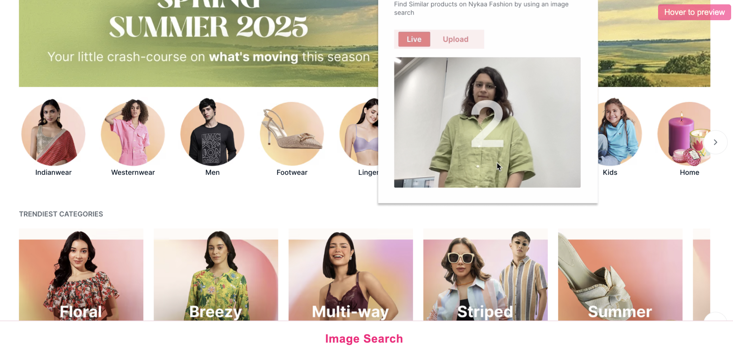 Screenshot of the Nykaa demo